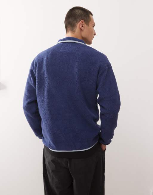 Columbia – Helvetia – Fleecepullover in Marineblau mit kurzer Druckknopfleiste, 3 von 5