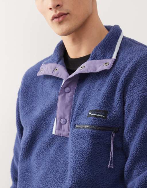 Columbia – Helvetia – Fleecepullover in Marineblau mit kurzer Druckknopfleiste, 5 von 5
