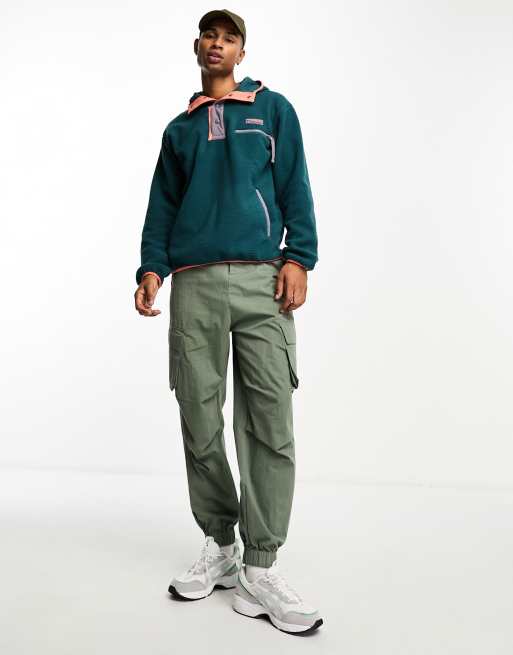 Columbia Helvetia half snap fleece hoodie in blue