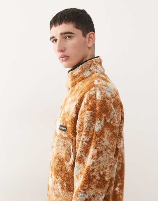 Columbia helvetia half snap fleece in blurr print in multi, 4 of 5