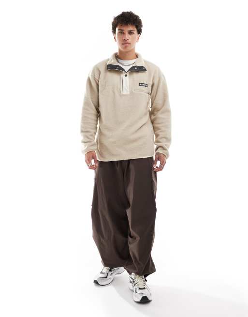 Columbia Helvetia half snap fleece in fossil | ASOS