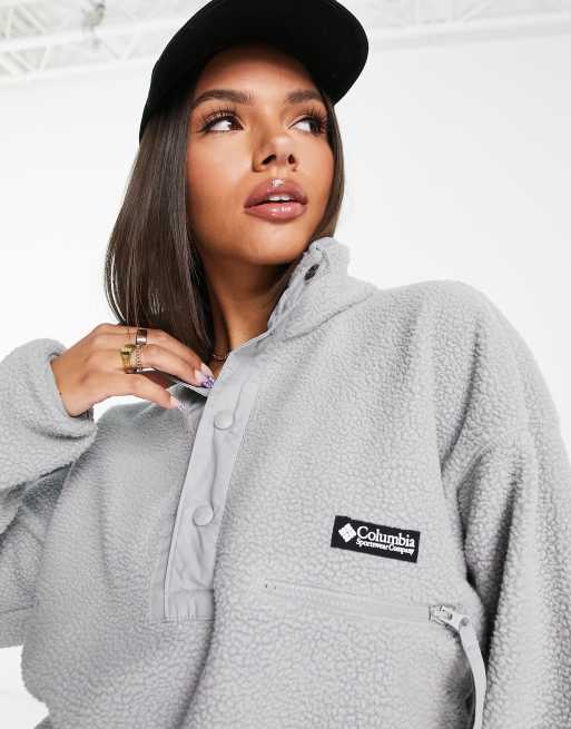 Columbia Helvetia half snap fleece in grey Exclusive at ASOS