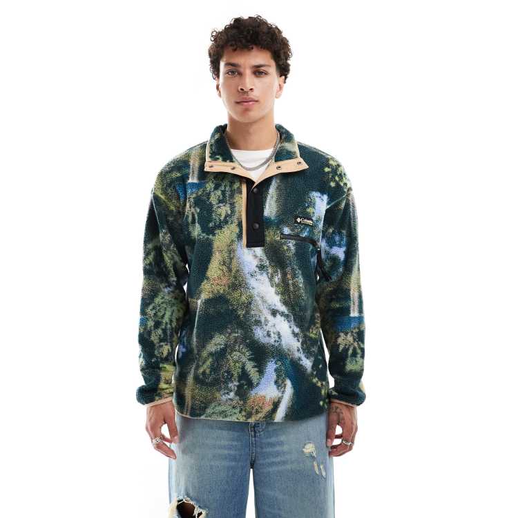 Columbia Helvetia half snap fleece in landscape print | ASOS