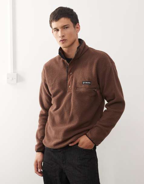 Columbia helvetia half snap fleece in tobacco brown - view 1