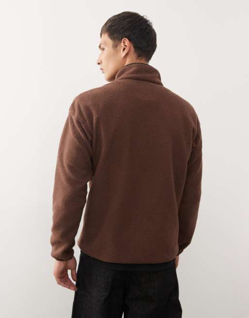 Columbia helvetia half snap fleece in tobacco brown, 3 of 5