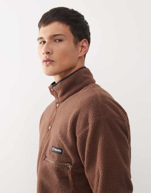 Columbia helvetia half snap fleece in tobacco brown, 4 of 5
