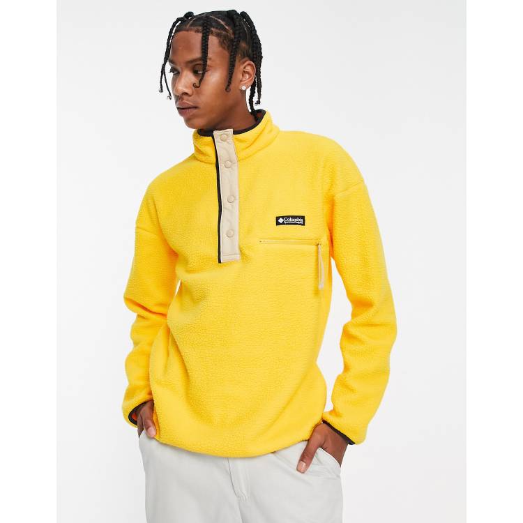 Columbia Helvetia half snap fleece in yellow | ASOS
