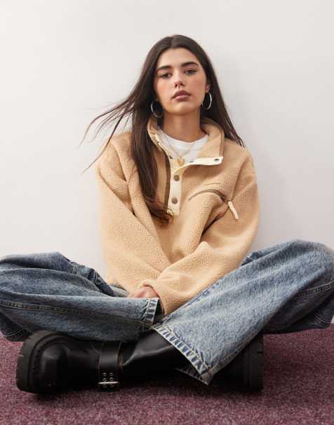 Columbia - Helvetia II - Cropped fleece met halve drukknoopsluiting in beige - view 1