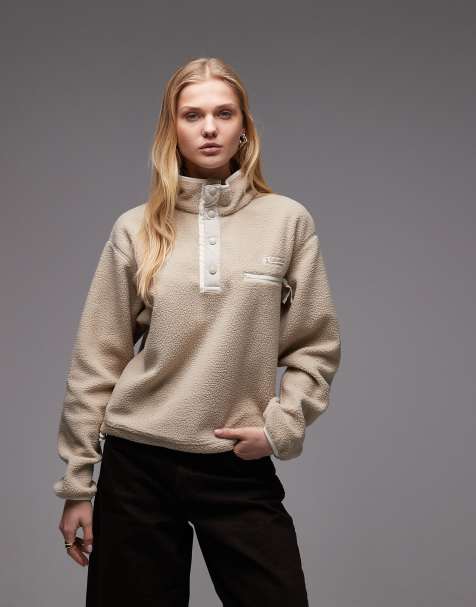 Columbia Helvetia II cropped half snap fleece in beige - view 1