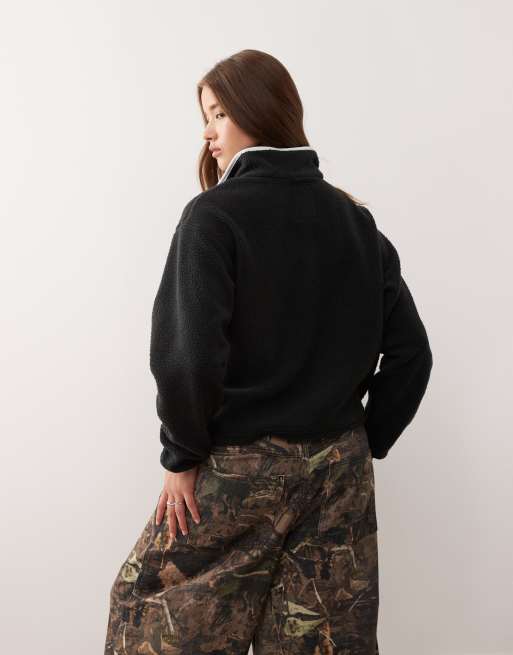 Columbia - Helvetia II - Polaire courte avec demi-patte à boutons pression - Noir