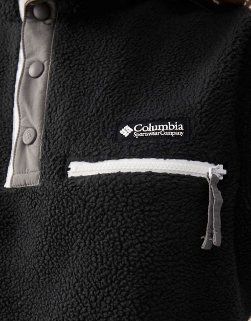 Columbia - Helvetia II - Polaire courte avec demi-patte à boutons pression - Noir
