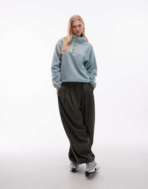 Columbia Helvetia II cropped half snap fleece in blue, 2 of 4