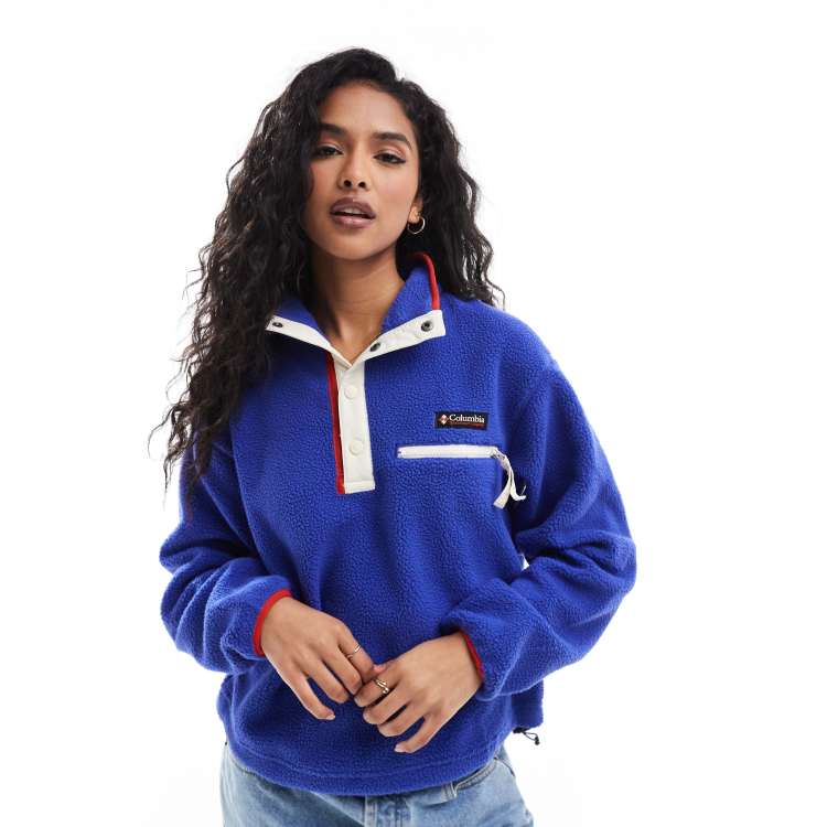 Sov. ルミナスオーガンジージャケット Columbia Helvetia II printed cropped half snap fleece in sunstone