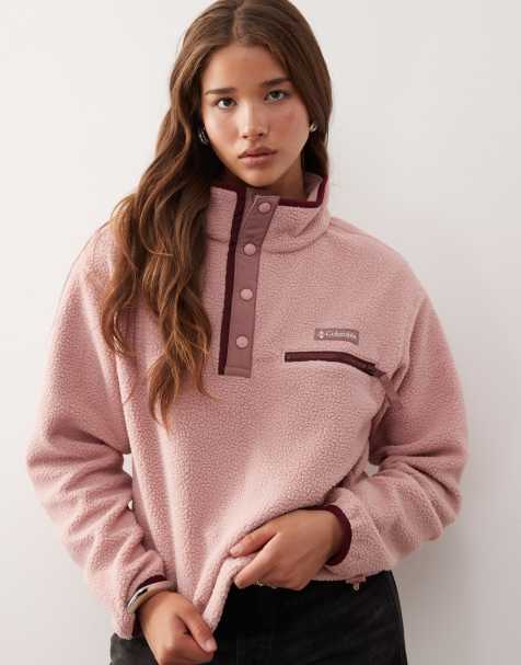 Columbia Helvetia II cropped half snap fleece in pink - view 1