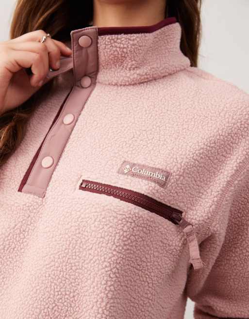 Columbia - Helvetia II - Polaire courte avec demi-patte à boutons pression - Rose