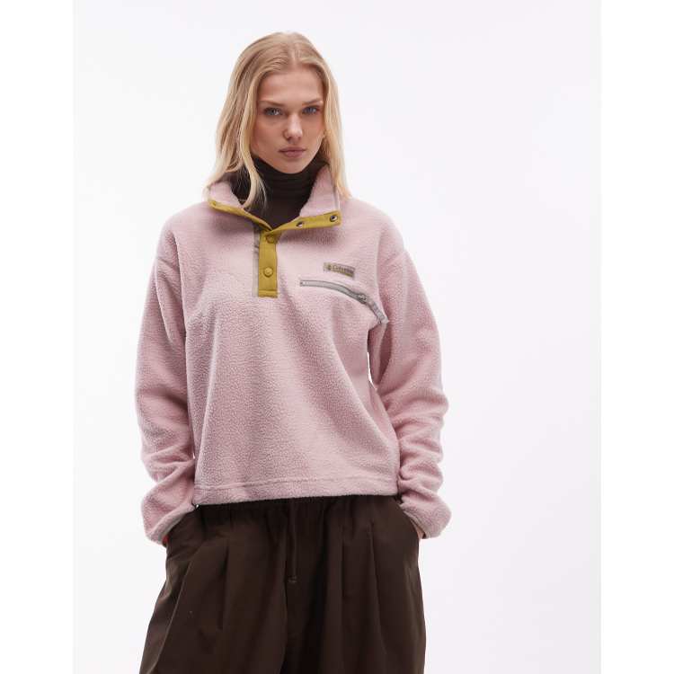 Rくん　Chapado en Laton ローズゴールド　Mp2 Columbia Helvetia II cropped half snap fleece in pink | ASOS