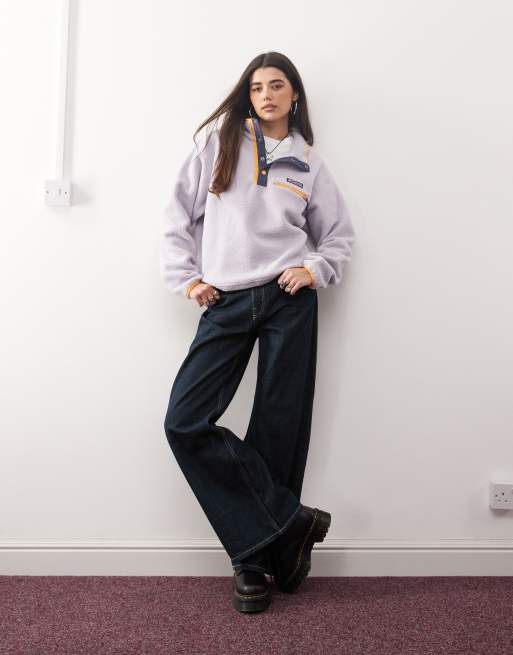 Columbia Helvetia II cropped half snap fleece in purple , 2 of 4