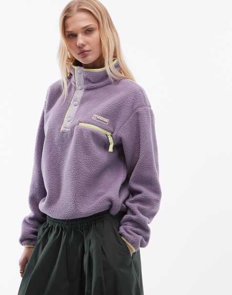 Columbia Helvetia II cropped half snap fleece in purple - view 1