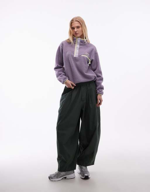Columbia Helvetia II cropped half snap fleece in purple, 2 of 4
