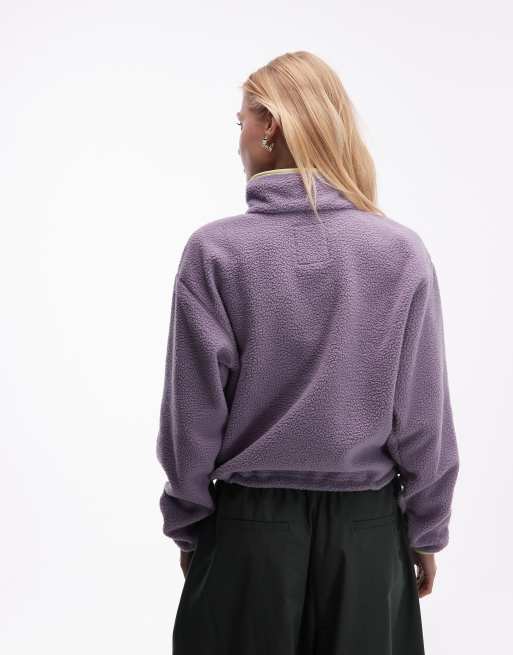 Columbia Helvetia II cropped half snap fleece in purple, 3 of 4