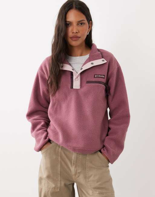 Columbia Helvetia II cropped half snap fleece in purple, 2 of 4