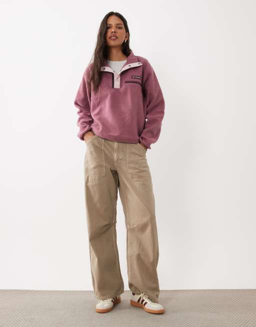 Columbia Helvetia II cropped half snap fleece in purple, 3 of 4