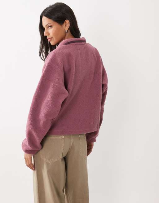 Columbia Helvetia II cropped half snap fleece in purple, 4 of 4