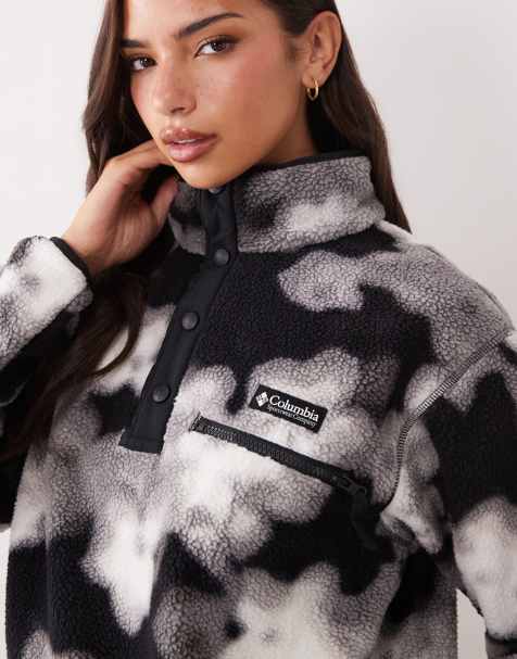 Columbia Helvetia II Dyeflower cropped half snap fleece i sort multifarvet - view 1