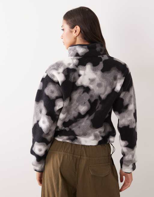 Columbia Helvetia II felpa cropped con mezza chiusura a pressione Dyeflower nera multicolore, 4 di 4
