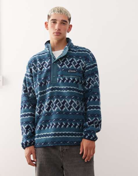 Columbia - Helvetia II - Fleece met drukknopen en print in blauw - view 1