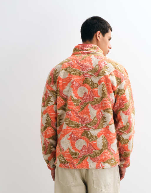 Columbia - Helvetia II - Fleece met drukknopen en print in rood multi, 5 van 5