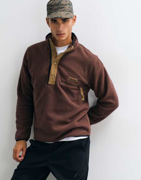 Columbia Helvetia II fleece met halve drukknoopsluiting in bruin - view 1