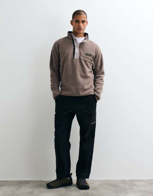 Columbia – Helvetia II – Fleecepullover in der Farbe Iron mit kurzer Druckknopfleiste, 4 von 5