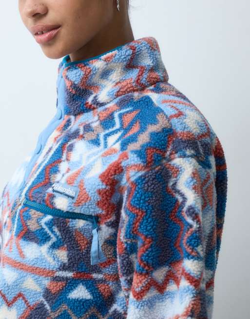 Columbia Helvetia II geomix cropped half snap in blue multi, 4 of 4