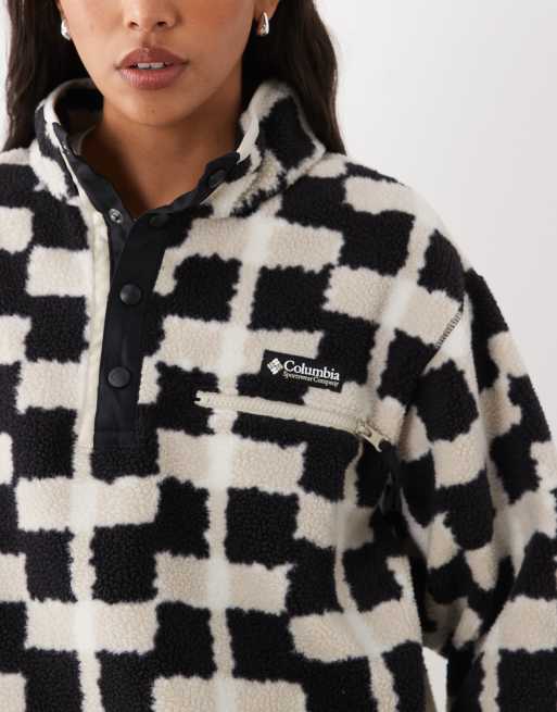 Columbia Helvetia II Geostack cropped half snap fleece in black, 3 of 4