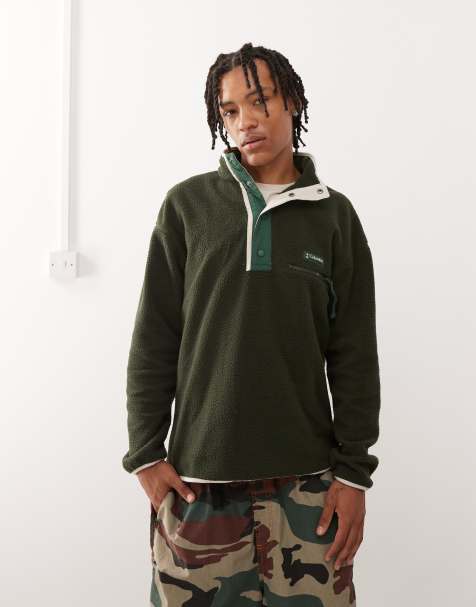 Columbia - Helvetia II - Grøn fleece med halv knapstolpe med trykknapper - view 1