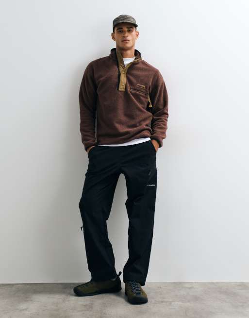 Columbia Helvetia II half snap fleece in brown, 3 of 5