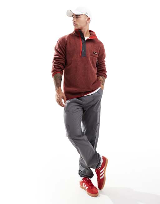 Columbia Helvetia II half snap fleece in burgundy, 4 of 4