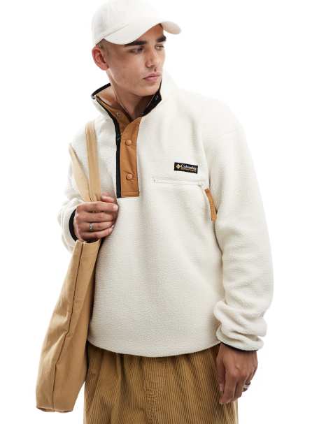 Columbia - Helvetia II - Hvid fleece med halv knapstolpe med trykknapper - view 1