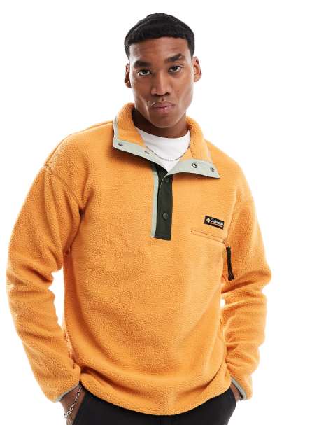 Columbia - Helvetia II - Orange fleece-trøje med kort knapstolpe med trykknapper - view 1