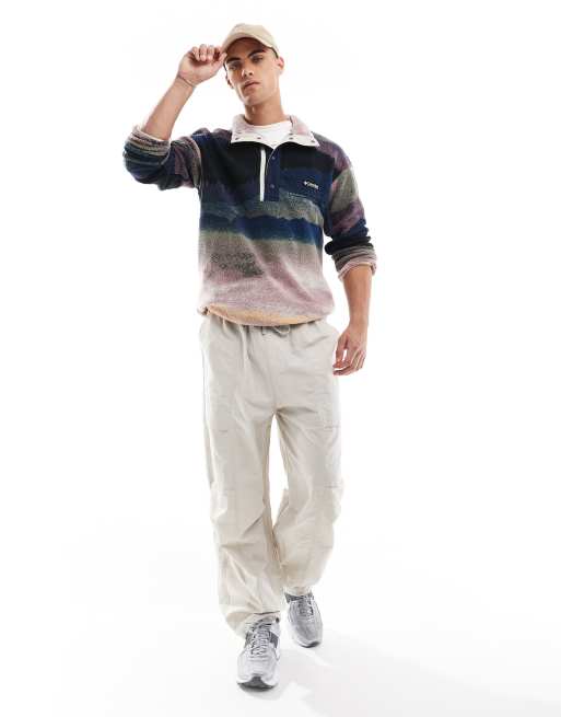 Columbia Helvetia II printed half snap fleece in blue