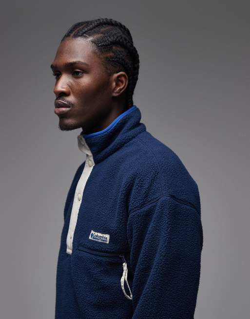 Columbia - Helvetia II - Pile blu navy con abbottonatura parziale, 3 di 5