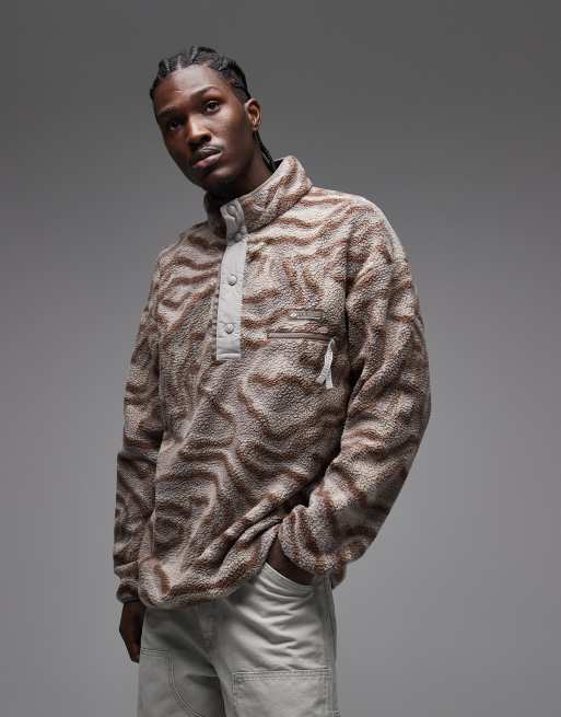 Columbia - Helvetia II - Pile color ferro multicolore stampato con abbottonatura parziale