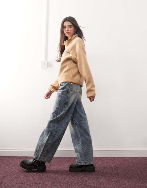 Columbia Helvetia II cropped half snap fleece in beige 