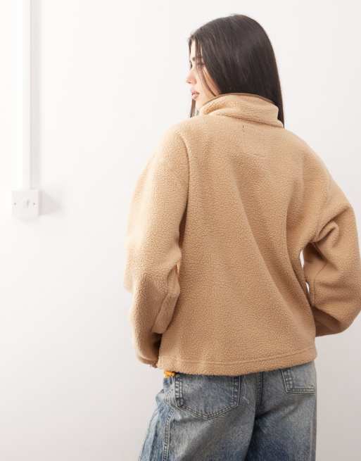 Columbia Helvetia II cropped half snap fleece in beige 