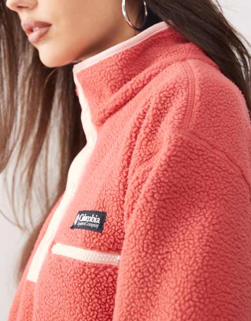 Columbia - Helvetia II - Polaire courte à demi-patte de boutons-pression - Rouge/rose
