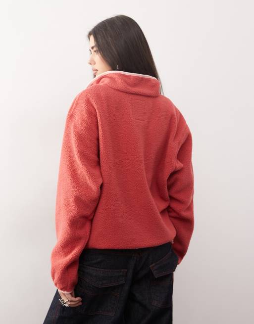 Columbia - Helvetia II - Polaire courte à demi-patte de boutons-pression - Rouge/rose