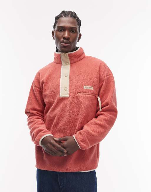 Columbia - Helvetia II - Polaire courte imprimée à demi-patte de boutons-pression - Rouge multicolore