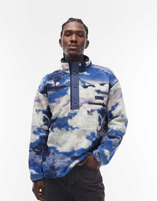 Columbia - Helvetia II - Polaire imprimée avec demi-patte à boutons-pression - Bleu multicolore