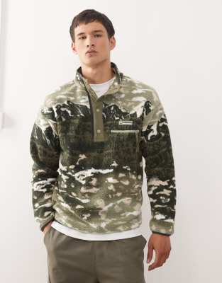 Columbia - Helvetia II - Polaire imprimée avec demi-patte à boutons-pression - Vert